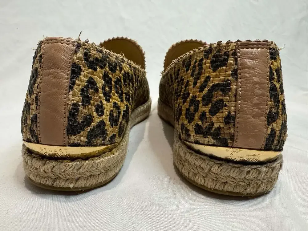 Stuart Weitzman - Espadrille Loafers Leopard Raffia - Brown - 7.5M‎ - Womens